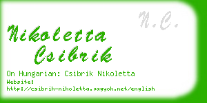 nikoletta csibrik business card